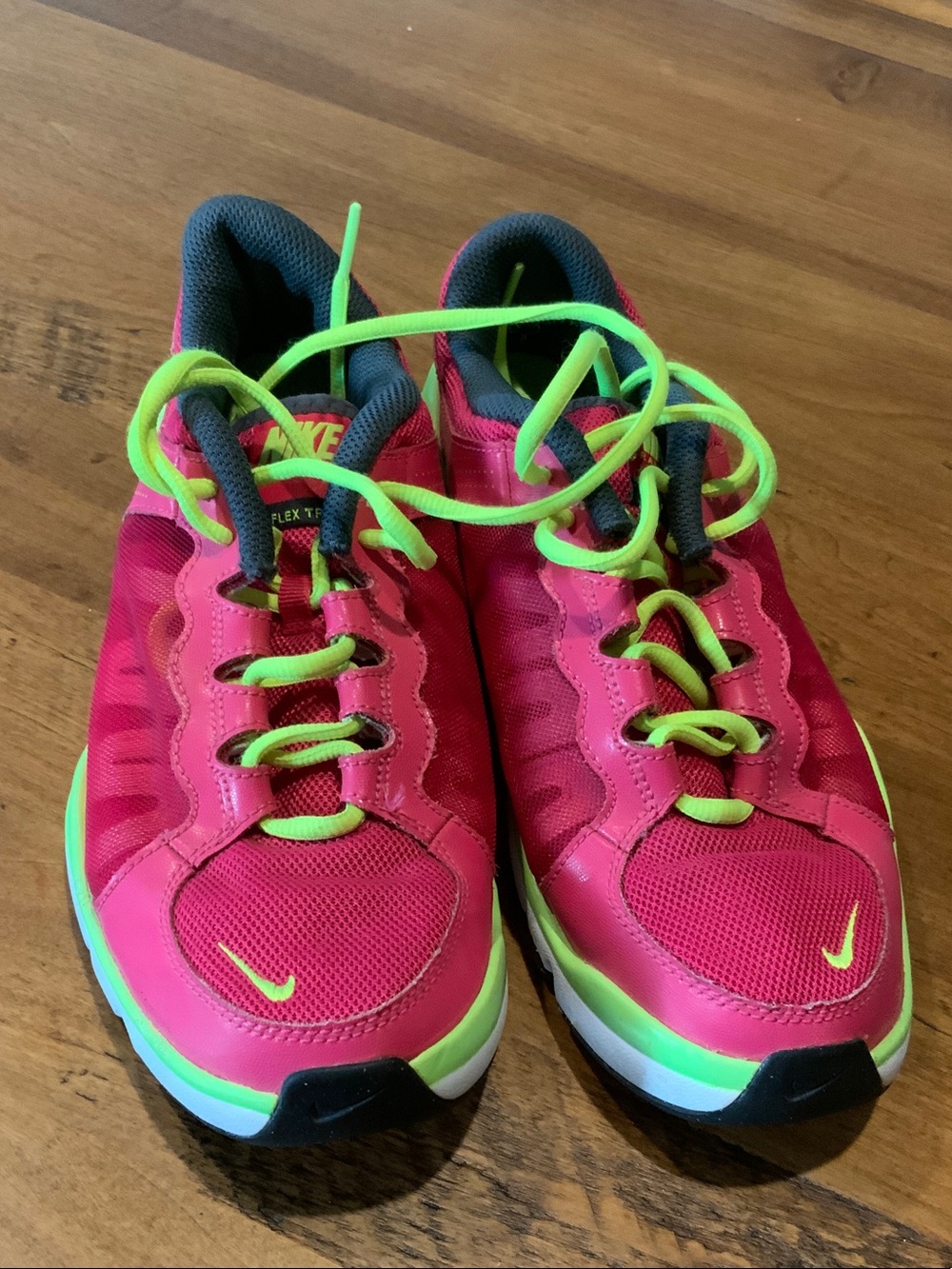 Nike  Hot Pink and Neon Green Trainer Sneakers